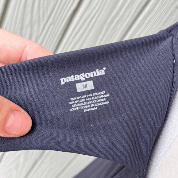 Patagonia Navy Halter Dress Open Back Tie Size M Travel Beach Casual - Picture 6 of 7